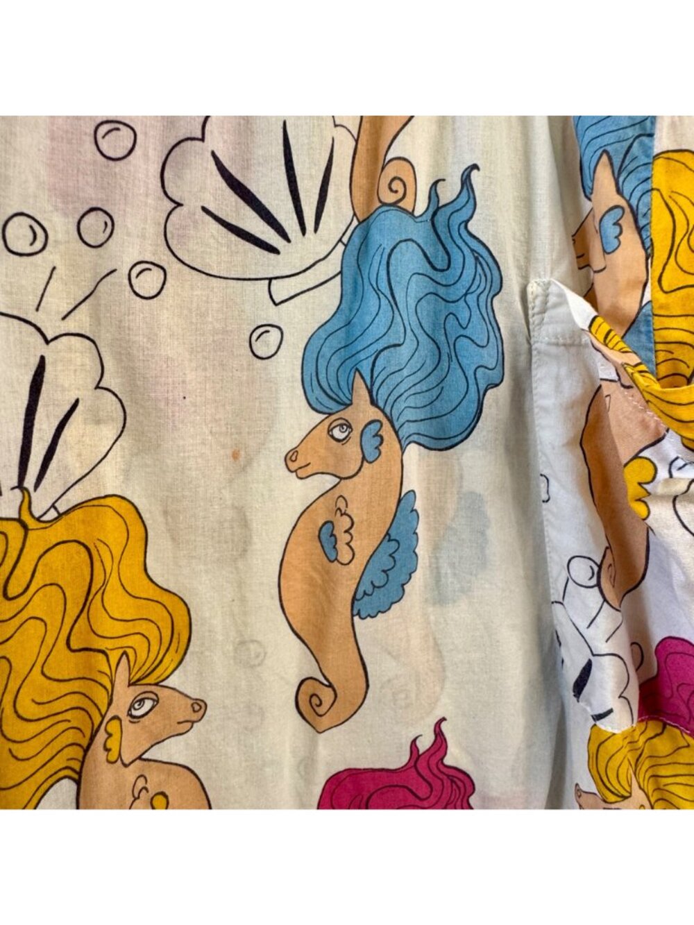 MINI RODINI Seahorse Dress Girls 5 6 7 116/122 Cotton Sundress Summer Pockets - Picture 4 of 8